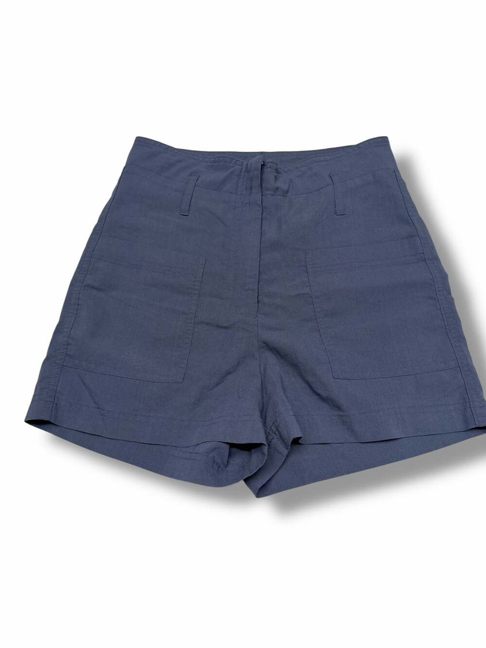 Shinestar Navy Blue High-Waisted Pork‎ Pie Pocket Utility Shorts